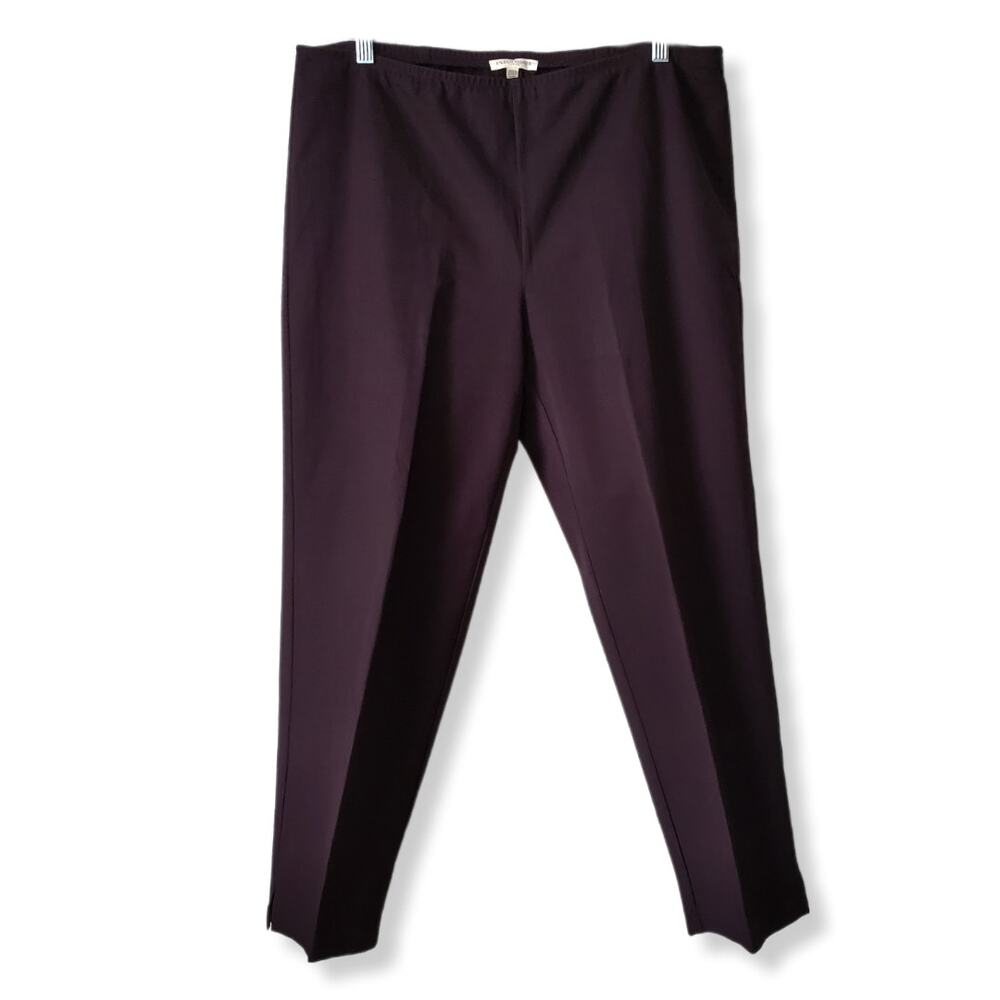 Eileen Fisher Stretch Twill Ankle Pants PL Fall Brown Neutral Organic Minimalist